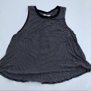 HEART HIPS black striped sleeveless halter top